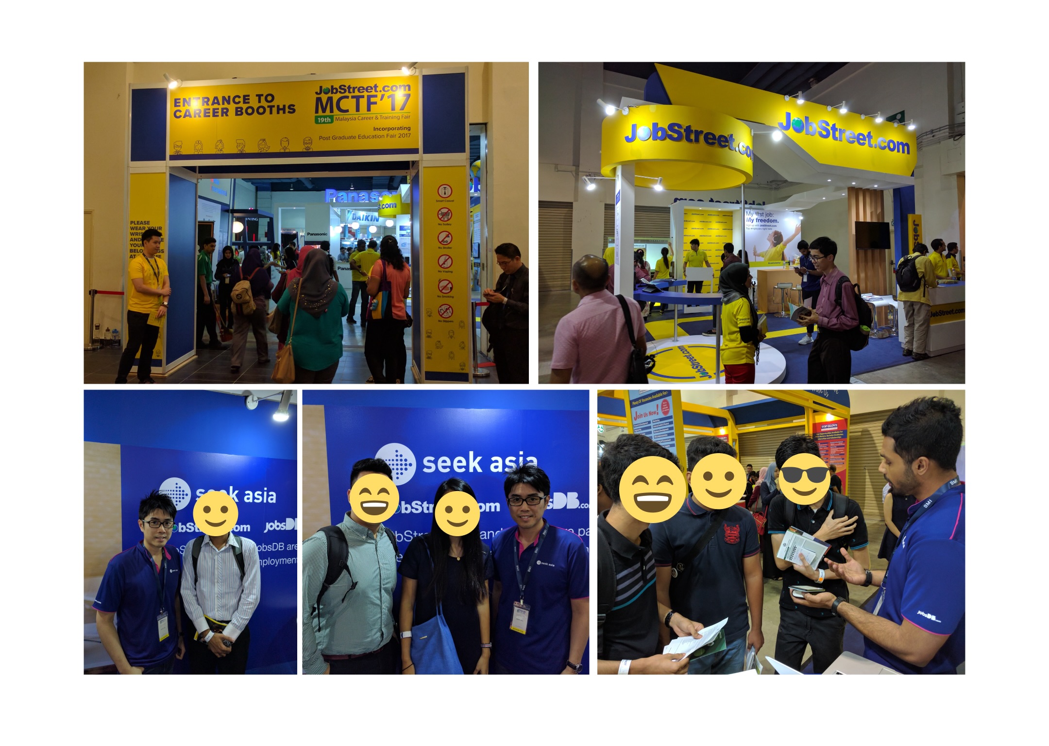 Testing an InVision prototype with job seekers at a job fair in Kuala Lumpur